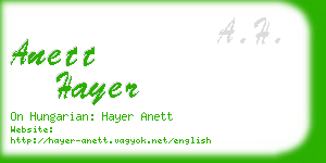 anett hayer business card